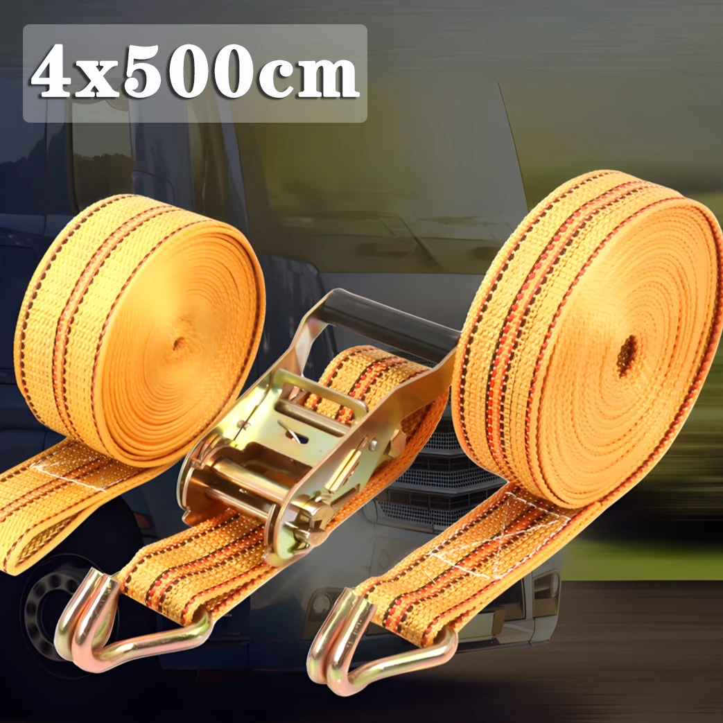 Double Hook Cargo Straps Thickened Ratchet Straps Universal Retractor Tie Down Trailer Strap Tensioner Safety Rope