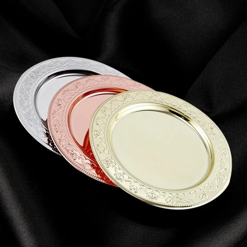 7 Stackable Dinner Mirror Plate Polish Stainless Western Steel Steak Serving Kitchen Dish Gadget Prato