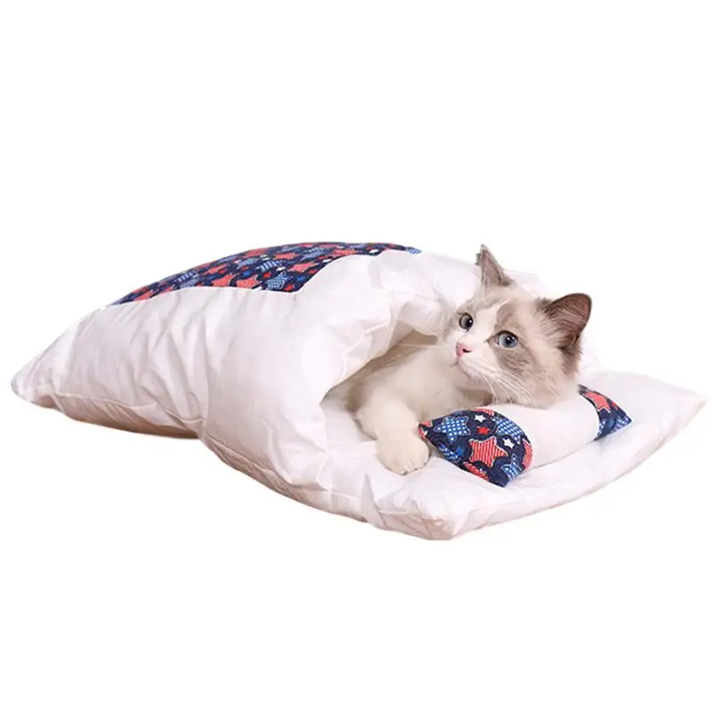 

Movable Dog Cat Bed Sleeping Bag Sofas Mat Winter Warm Cat House Small Pet Bed Puppy Kennel Nest Cushion Pet Product Accessories