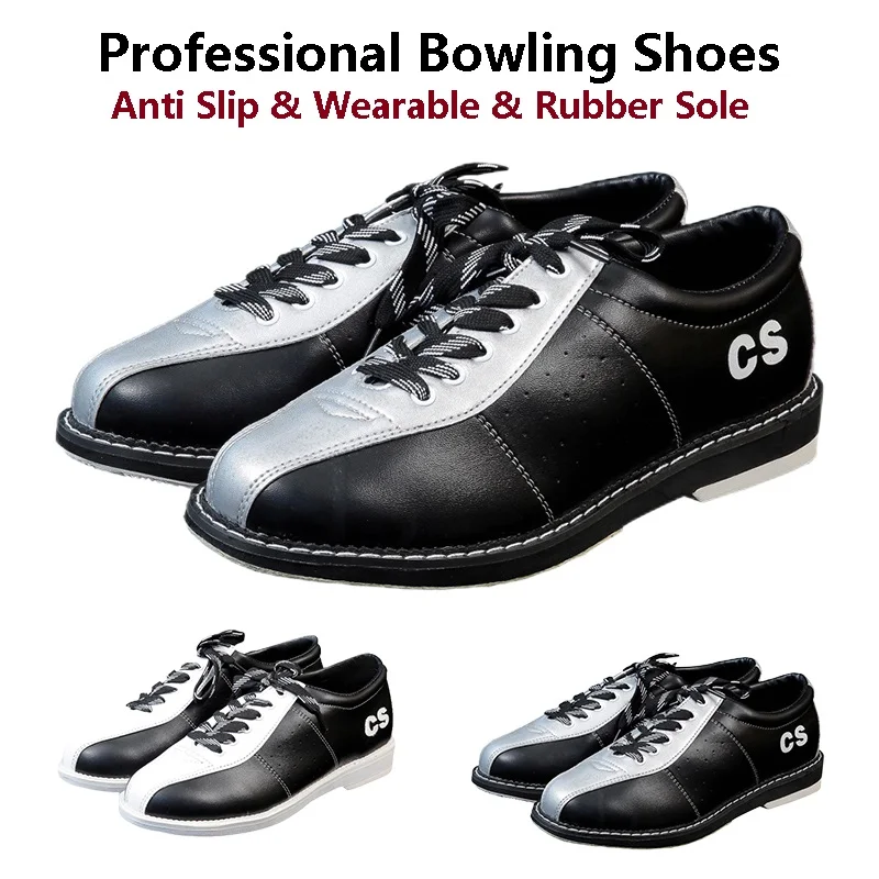 Breathable Bowling Shoes for Women Men Skidproof Sole Wear-Resistant Sneakers Unisex High Quality Bowling Shoes Big Size 34-47