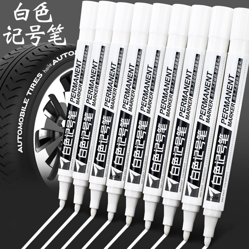 

Articsy Haile Permanent Oily White Markers Pens Waterproof Tire Painting Graffiti Environmental Gel Pen Notebook Drawing Suppliy