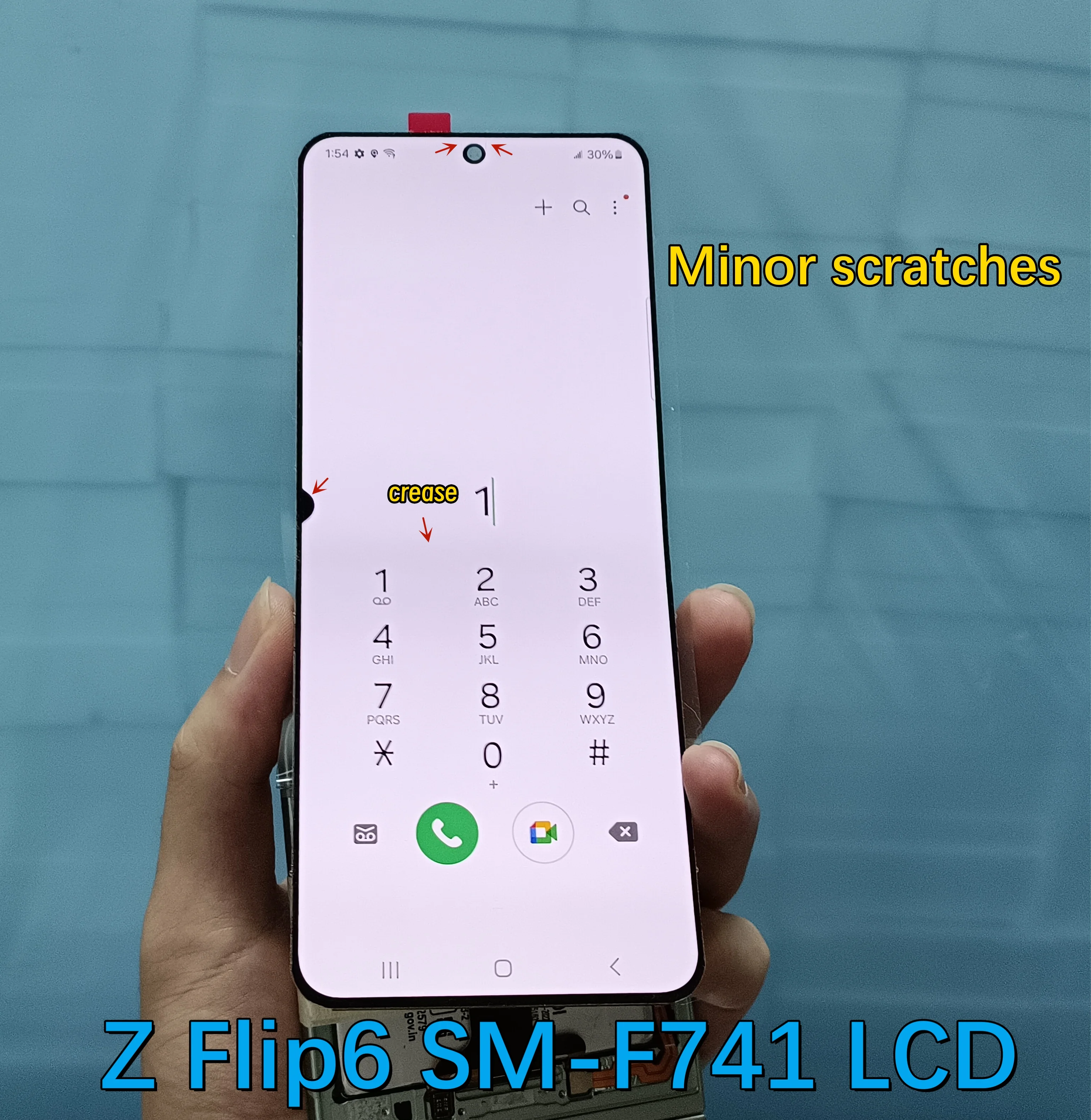 삼성 AMOLED Z 플립 6 F741U F741 6.7인치 LCD 디스플레이 터치 스크린, 삼성 LCD F741B 교체용(결함 ...