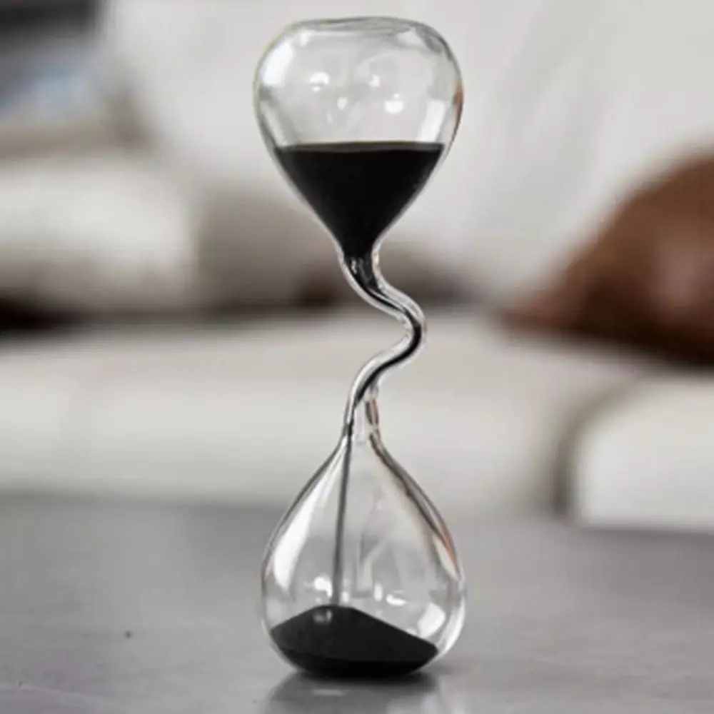 Modern Style Curve Design Hourglass Glass Craft Creative Sand Clock Transparent No Timing Sand Timer Office