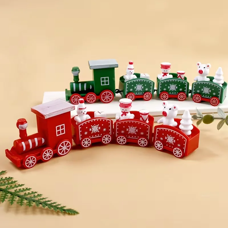 Christmas Train Merry Christmas Decorations for Home 2025 Xmas Plastic Train Ornament Navidad Gifts 2026 New Year Party Decor