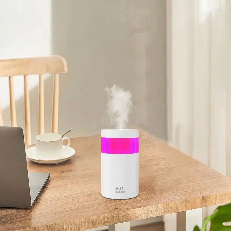 Quiet Air Humidifier Small Ultrasonic Air Humidifiers 300ML Rechargeable Auto Shut-Off Humidifiers With Colorful Lights