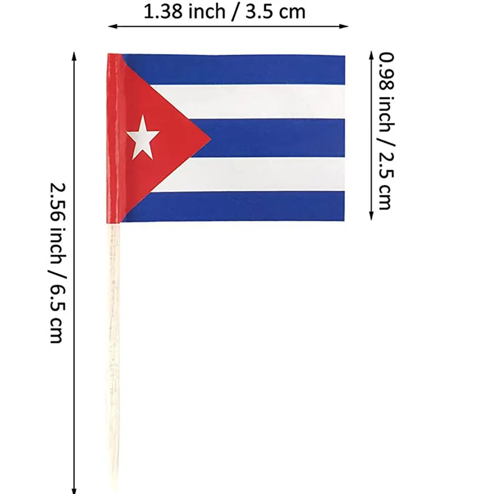 Paper Wedding Cuban Flag Cupcake Toppers Decorations
