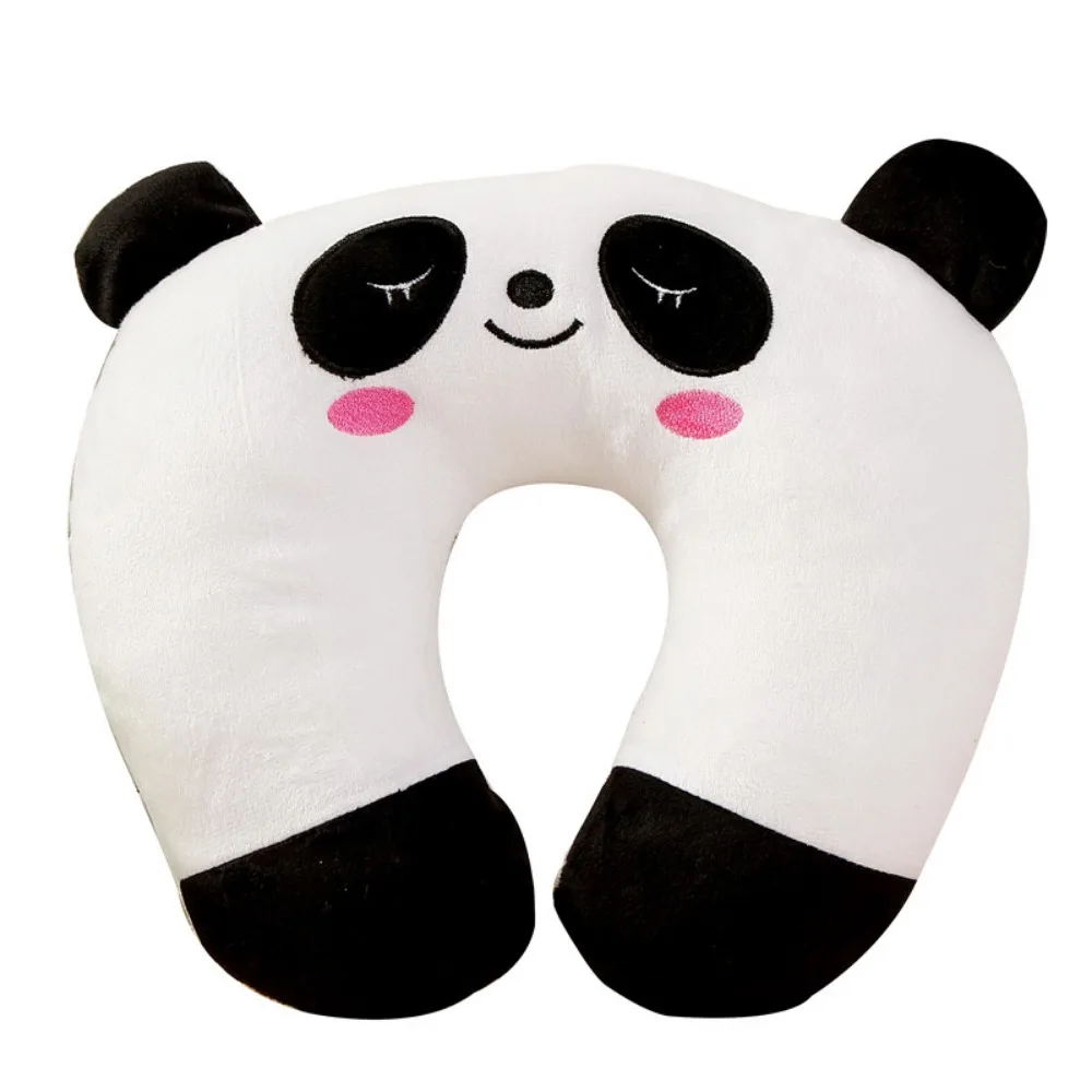 Cute Cartoon Animals U Shaped Pillow Travel Car Head Neck Rest Pillow Support Head Rest Cushion Panda Cat Bear Rabbit Pig 2023 6