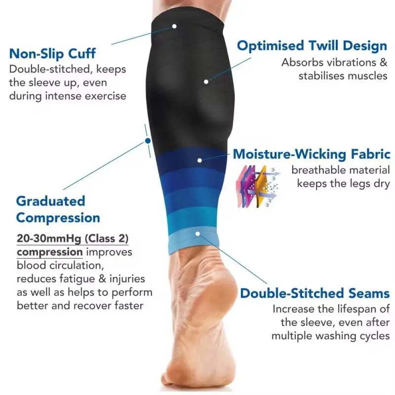 Close view of compression calf sleeves material