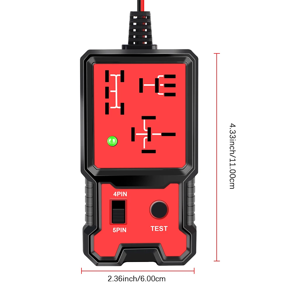 Indicador LED electrónico automotriz con puerto tipo C, iluminación LED, probador de relé de coche, comprobador de bater