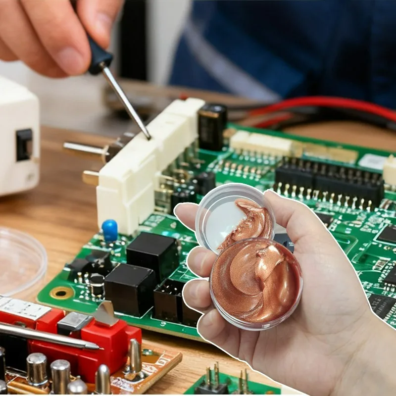 Copper Conductive Grease High Temperature & Waterproof Lubricant for Automotive Wire Harness Battery Terminals Anti-Corrosion