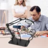 Toolour 5X 10X Magnifying Glass with Light and Stand 3 Lighting Dimmable Magnifier Soldering Magnifying Glass for DIY Close Work 6