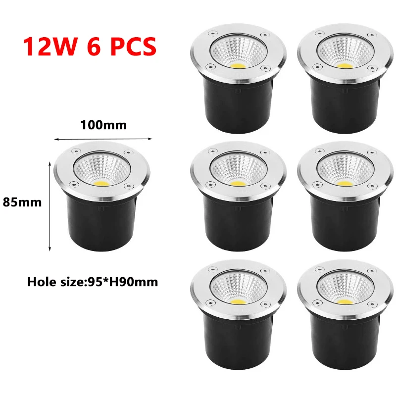 INDARUN Foco empotrable Lámpara de suelo (blanco cálido) impermeable IP67 DC12V 0,6W 31mm-iluminación para terraza, patio, camino, pared, jardín, decoración, interior y exterior