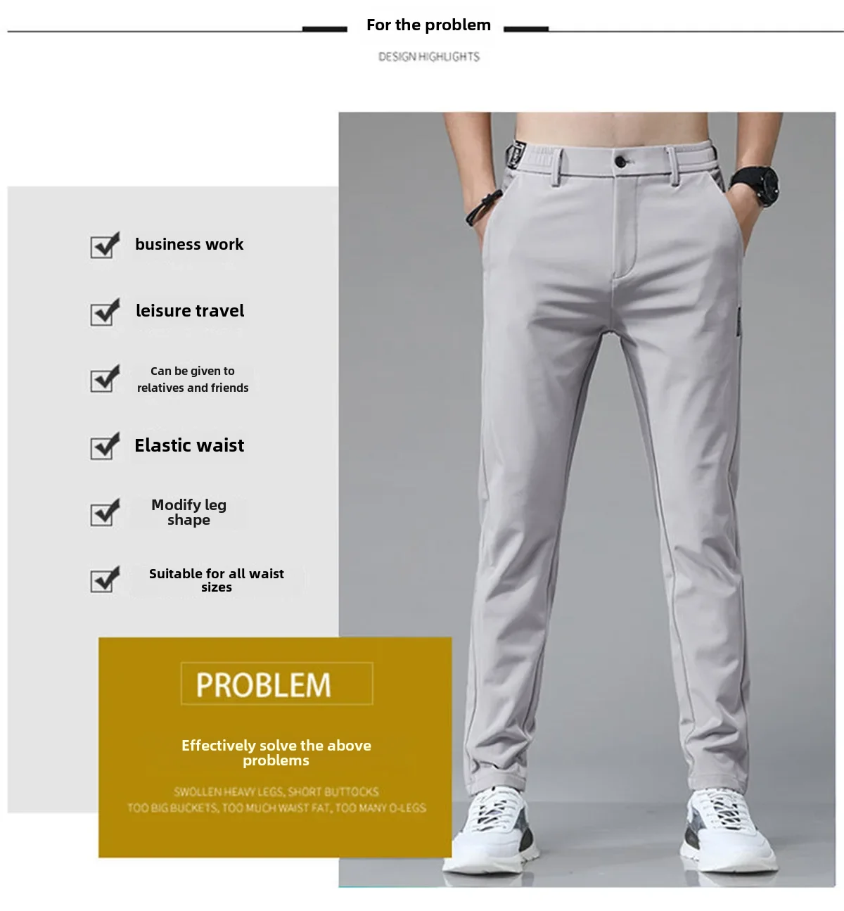 Pantalons de golf élégants pour hommes pour le printemps