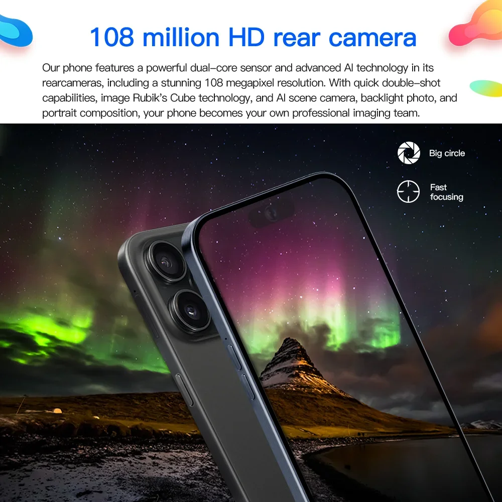 글로벌 버전 스마트폰, 7.3 인치, XS15 프로 맥스, 풀 스크린, 4G, 5G 휴대폰, 7800mAh, 오리지널 브랜드, 신제품