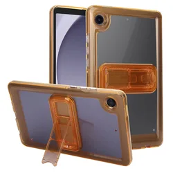 Icy Colors Acrylic TPU Shockproof Protective Tablet Case with Adjustable Kickstand - Tab A9 8.7in 2023 (Orange)
