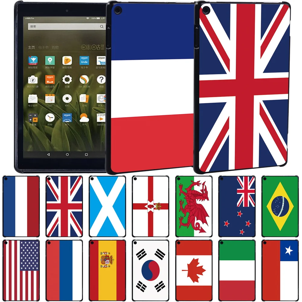 Per Amazon Fire 7 (5A/7Th/9Th Gen)/Hd 10 (5A/7Th/9Th Gen)/Hd 8 (6A/7Th/8A Gen) Penna Posteriore Antiurto Serie Flag