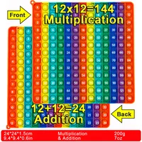 1-12 Multiplication Addition Push  Its Bubble Fidget Sensory Pop Toys, Silicone Rainbow Teaching Aids, Math Toys 2