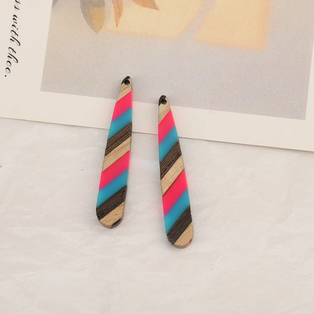 Cordial Design 50Pcs 8*44MM DIY Accessories/Hand Made/Stick Shape/Natural Wood & Resin/Charms/Jewelry Findings&Components - cordial