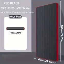Extra Thick Non - Slip Yoga and Exercise Mat with Carrying Strap - 183x62x1cm (Black)