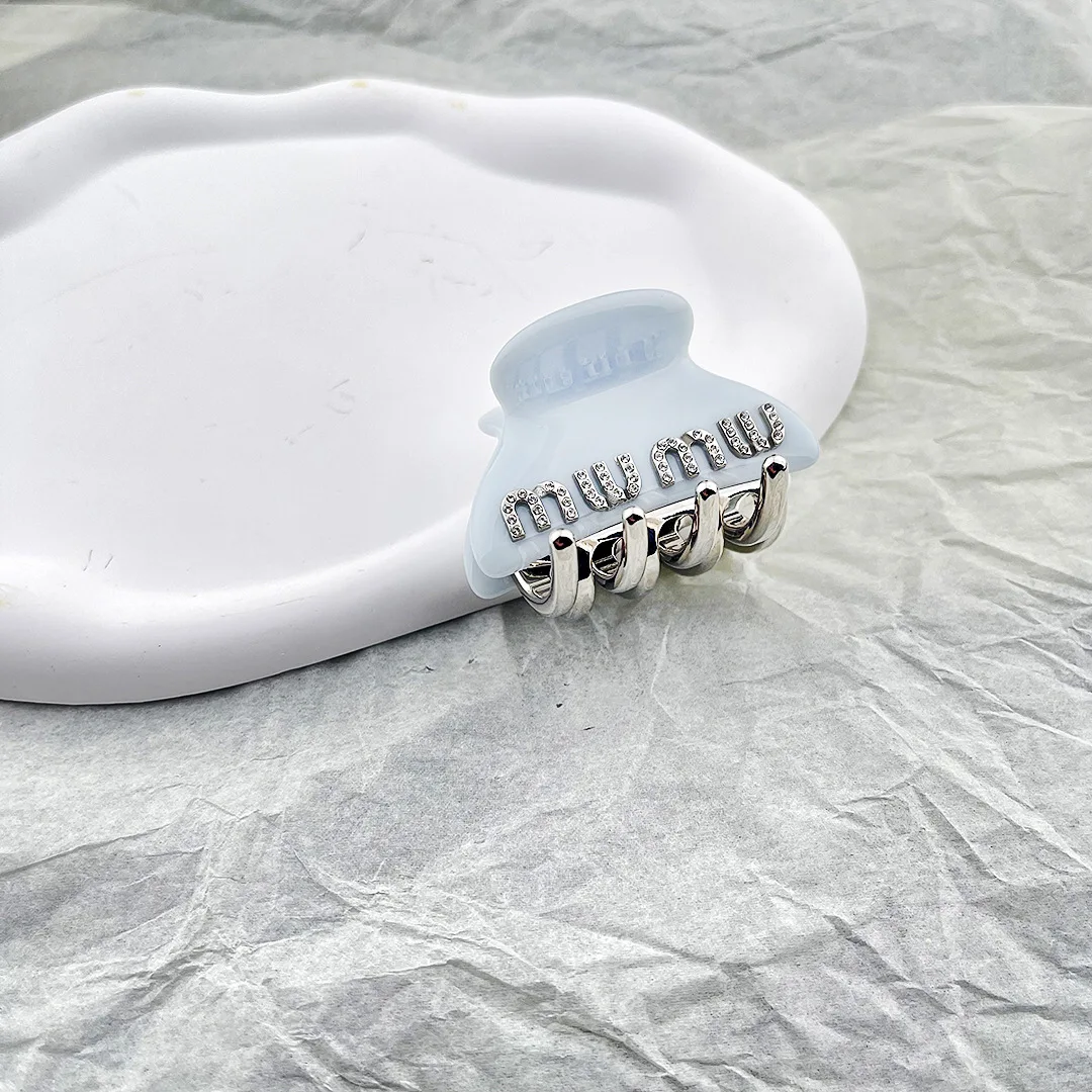 Personality Letter Set Zircon Acrylic Clasp Hairpin