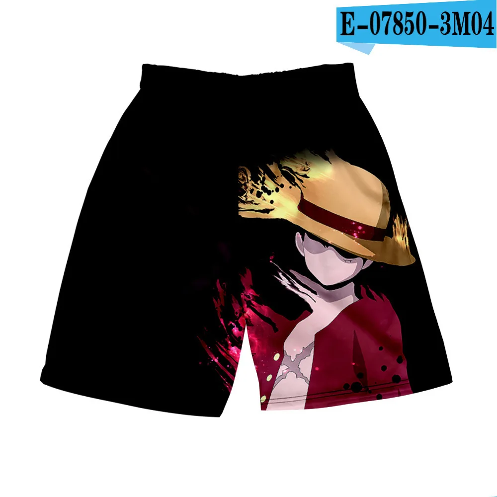 thumbnail image 1 of Pantalones cortos con estampado digital 3D de anime ONE Piece Monkey D Luffy Roronoa Zoro Ace Edward Newgate Kaidou, pantalones cortos casuales holgados para playa, 1 of 5