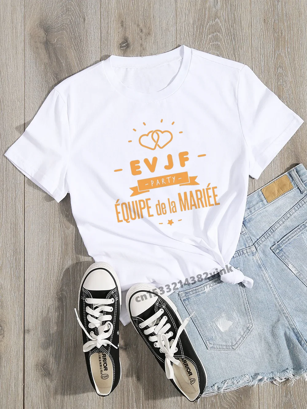 Evjf Party Team Bride Bachelorette Wedding Party Women Evjf Tee Shirt Casual ladies basic O-collar Pink Short Sleeved T-shirt