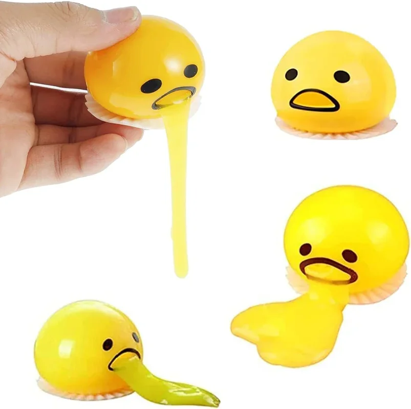 Sticky Funny Toy Disgusting Egg Yolk Brother Vomiting Egg Yolk Army Lazy Custard Vomiting Ball Decompression Funny Toy