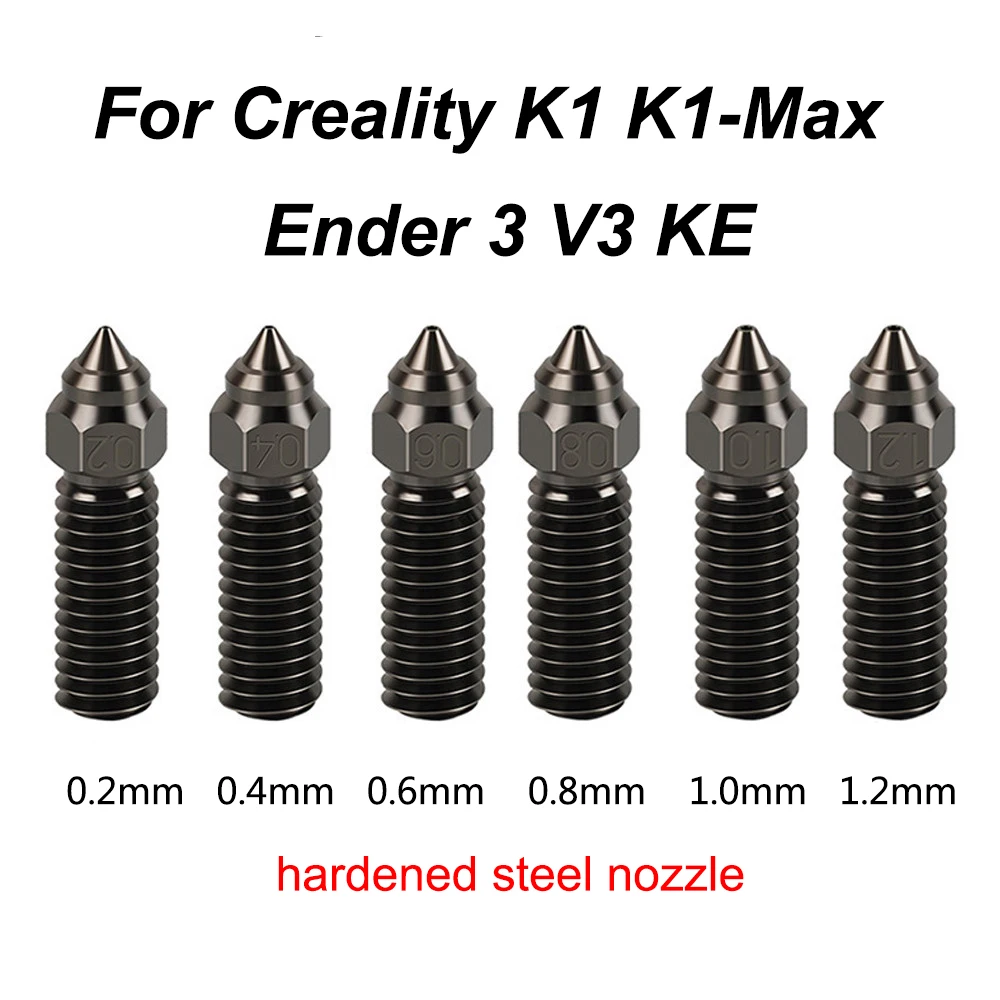 Creality k1 max ender 3 v3 ke 3Dプリンター用硬化鋼ノズル,ホット
