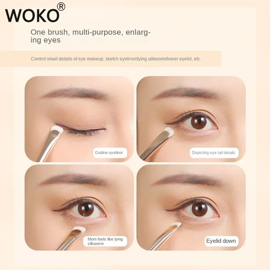 Makeup Brush Crescent Eyeliner Brush Draw Eyeliner Eyeband Contour Makeup Tools Upgrade half round Crescent Blade Eye liner Makeup Brush Thin