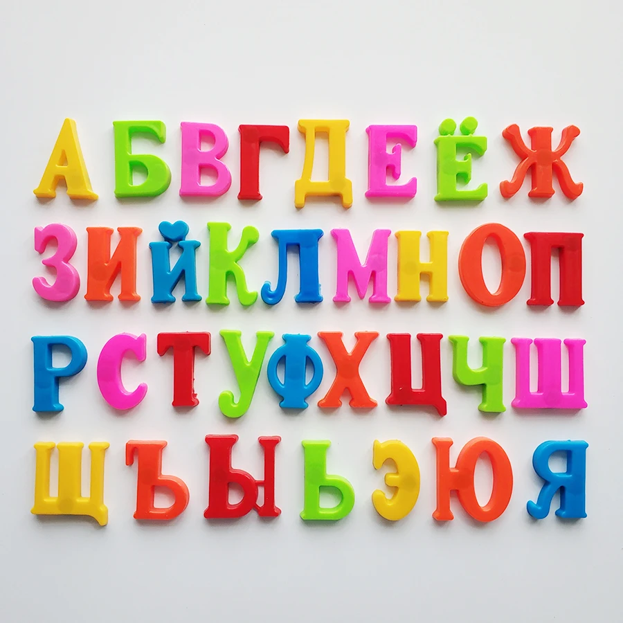 Plastic Magnetic Puzzle Stickers Digital Russian English Letters Baby Homeschool Supplies Educational Learning Toys for Children