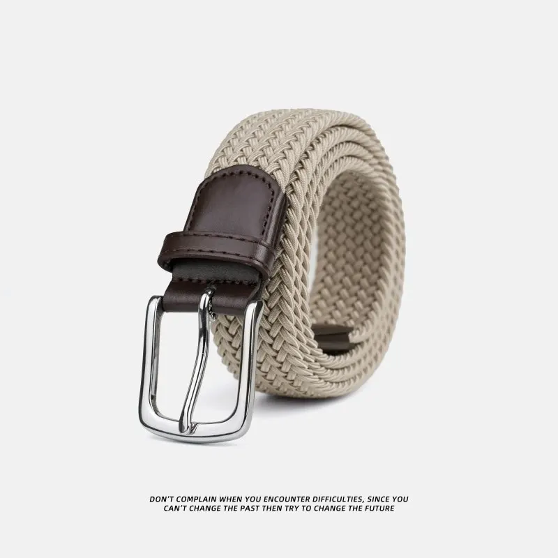 Elastischer Gürtel ohne Loch für Herren; gewebter elastischer Bund für Golfhose – Detail 4