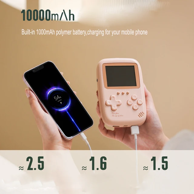 Console de jeu rétro portable de grande capacité, banque d'alimentation 10000 pouces