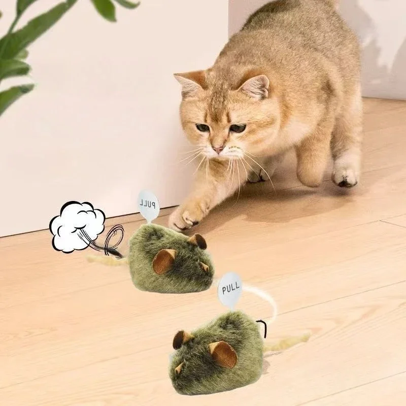 Interactive Chew-Resistant Squeaky Plush Cat Toy
