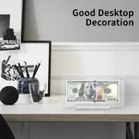 Acrylic Desktop Banknote Display Frame Transparent Paper Currency Collection Stand Frame For Collectors Ticket Protector 2