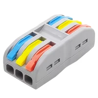 PCT Mini Fast Wiring Cable Connectors 3 in 3 Out 2-Position Push-in Universal Compact Splitter Electrical Home Terminal Block 3