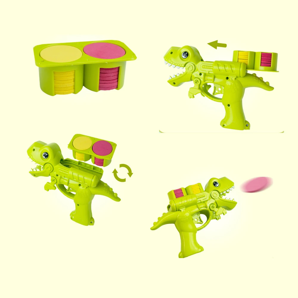 miYou Toy pistols Dinosaur Gun Toy with Soft Bullet Flying Saucer Shooter Set Shooting Outdoor Game Toys for Kids Boy Girl 2
