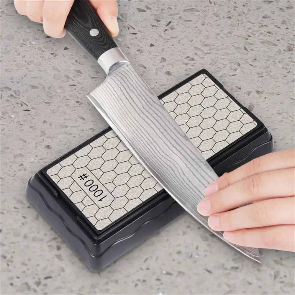 Double-Side Base Diamond Sharpening Stone Whetstone Knife Kitchen Grit Chef Knife Grinding 400/600/1000/1200 Grit Sharpener