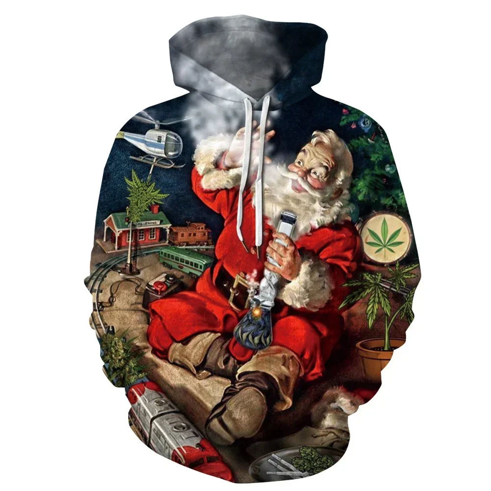 

2024 Men's Autumn And Winter New Hoodie 3d Christmas Atmosphere Fashion Digital Printing Pullover Daily Popular Streetwear tops