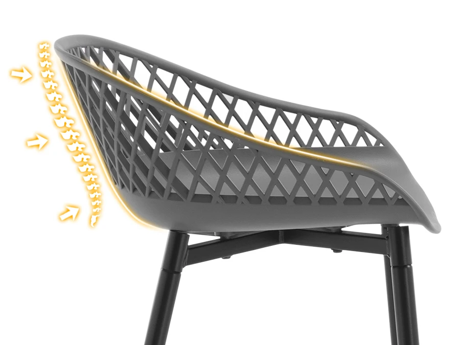 WOLTU 2 Stück/Set Kunststoff-Barhocker, Thekenhocker mit hohler Rückenlehne, Fußstütze, hoher Küchenhocker für Esszimmer, Bistro, Terrasse – Detail 8