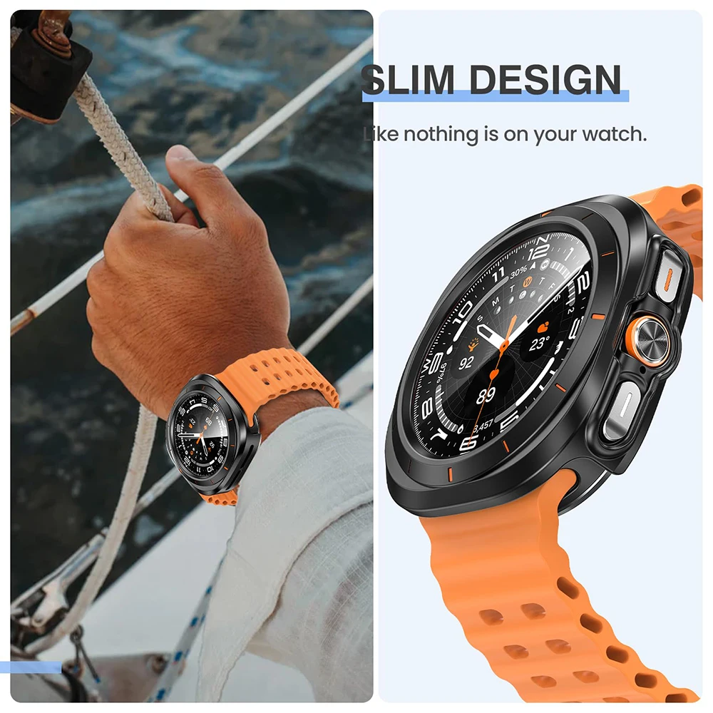 Durable Glass + Case with Tempered HD Film for Smartwatch Protection