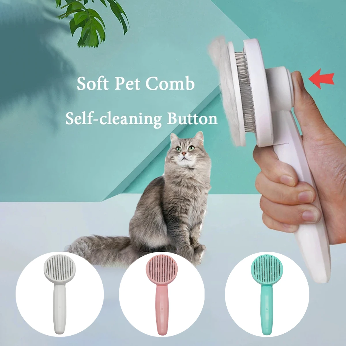 

Cat Brush Pet Brush Comb Hair Removes Dog Hair Comb For Cat Dog Grooming Hair Cleaner Cleaning Beauty Slicker Brush Pet Supplies