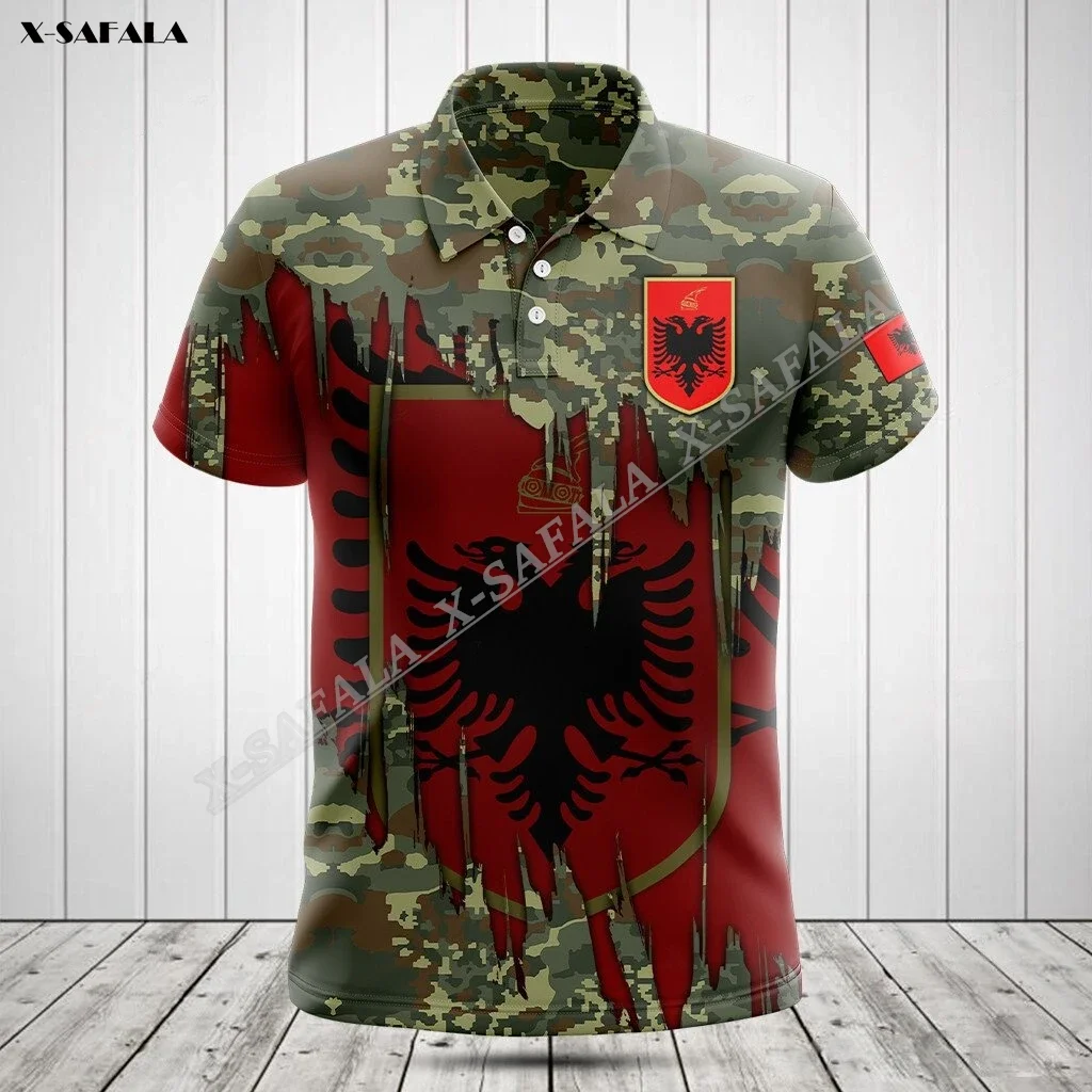 

Albania Camo Army Flag Europe Emblem 3D Print Cosplay For Men Clothing Polo Shirt T-Shirts Top Short Sleeve Tee Breathable