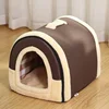 1pc Winter and Autumn Warmth Cat Nest All Season Portable Pet Nest Medium and Small Dog Kennel Semi Enclosed Warm Folding 4