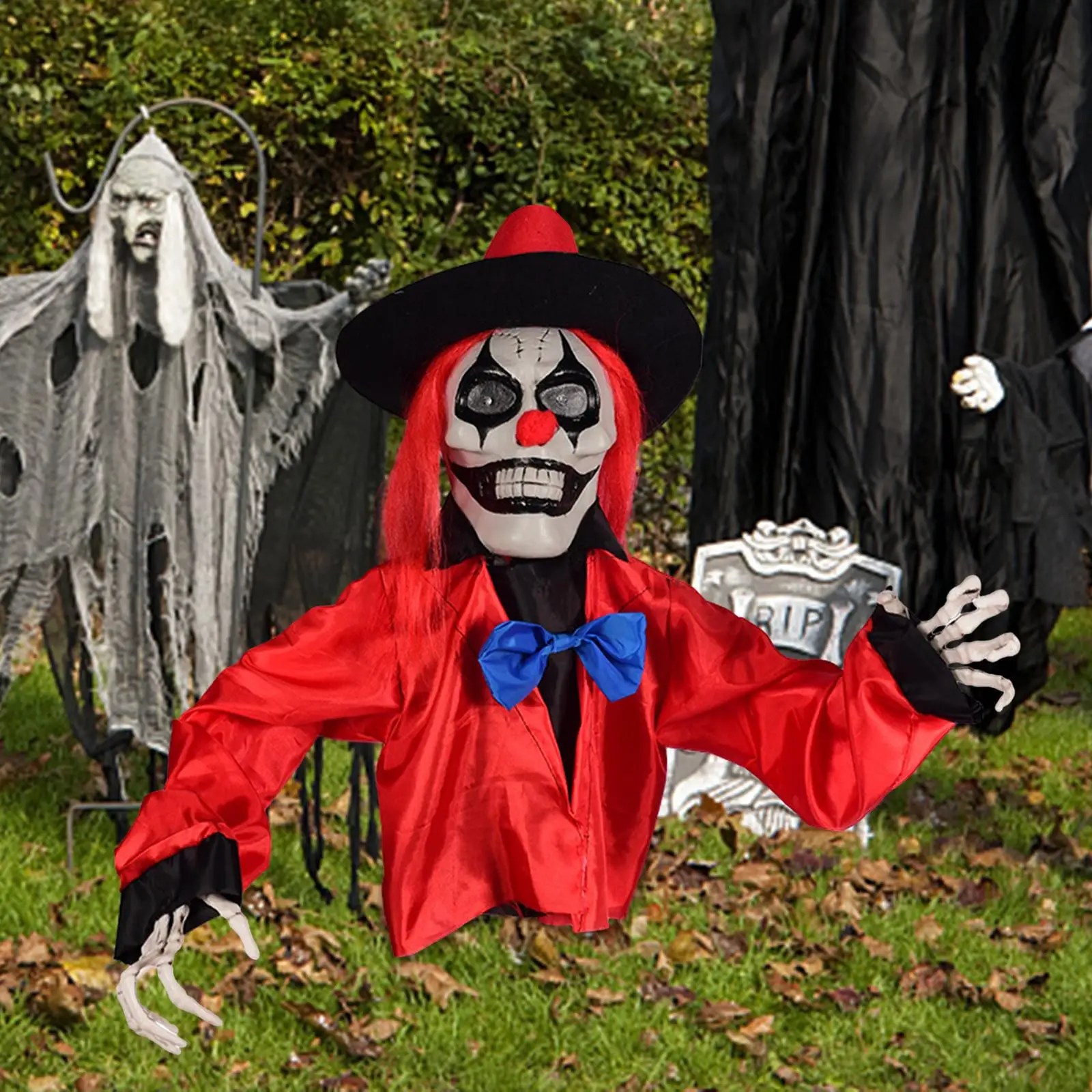 

Creepy Clown Ghost Lawn Stake Yard Scary Clown Halloween Decoration for Garden Horror Theme Party Favors Haunted House Ornaments