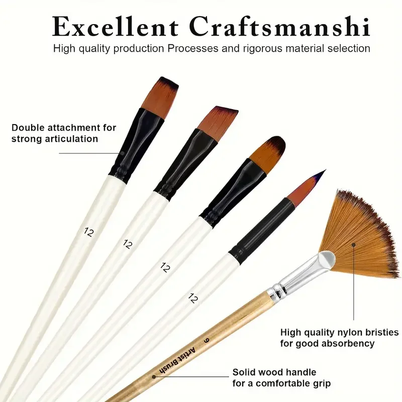 Paint Brushes 32/28pcs Artist Paint Brushes Set Nylon Bristle Round Filbert Flat Fan Angle Detail Brush For Acrylic Oil Watercolor Painting