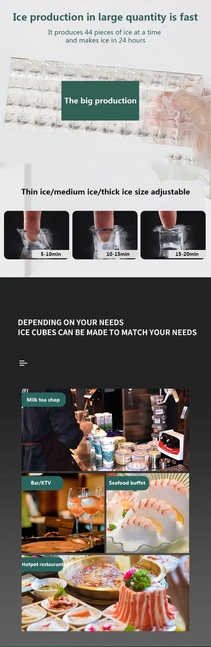 Description Picture 5 of itemCommercial Cube Ice Maker Freestanding Automatic Liquid Freezer Ice Generator Machine Home Appliance