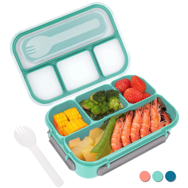 Fiambrera Bento Box Para Adultos, Recipientes Para Niños Pequeños Y  Adultos, 1300ml, 4 Compartimentos, Tenedor, A Prueba De Fugas, Microondas Y  Lavavajillas - Caja De Almuerzo - AliExpress