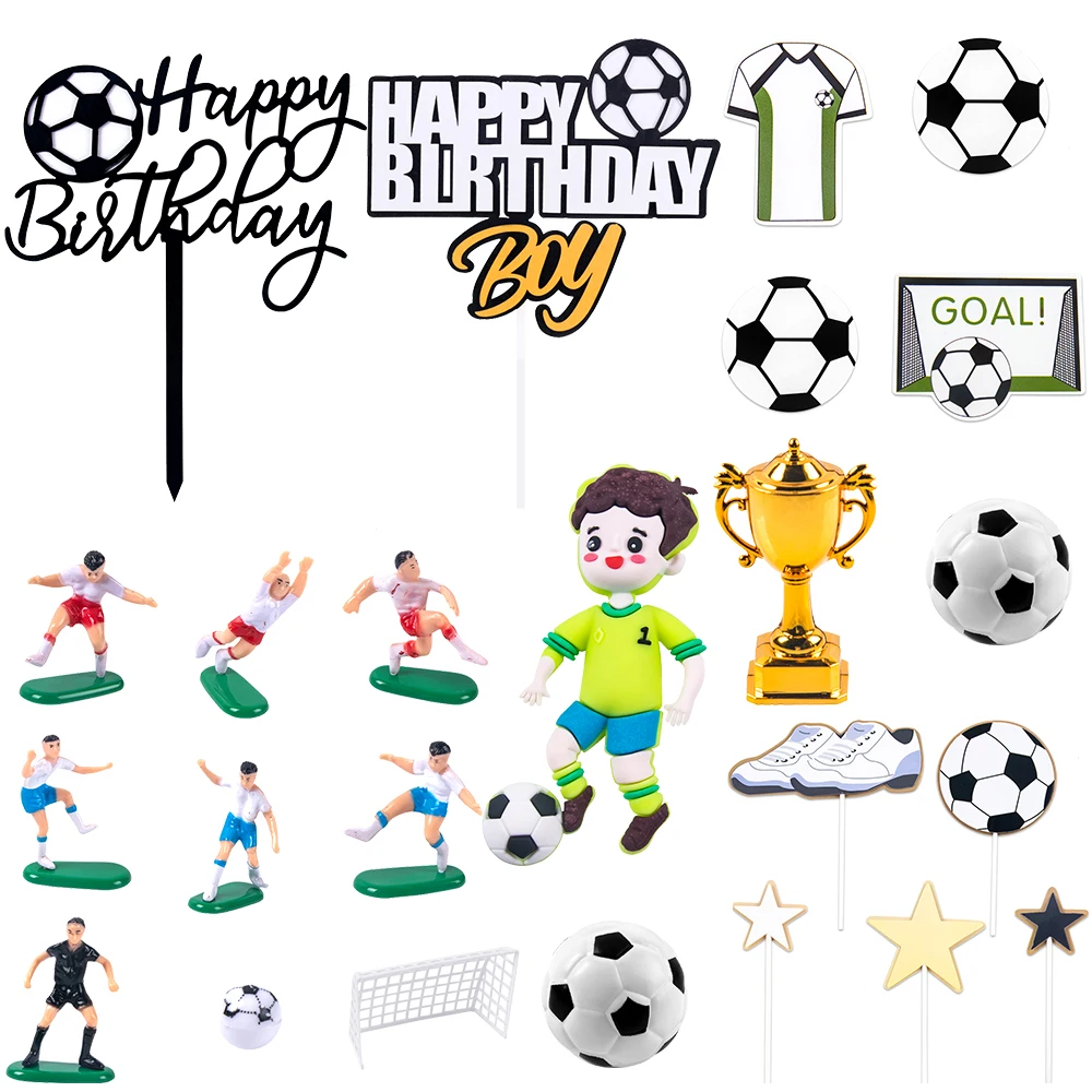 Football Cake Decoration Soccer Ball Player Theme Cake Toppers Football Party Boy Kid Birthday Party Sport Club Party Supplies