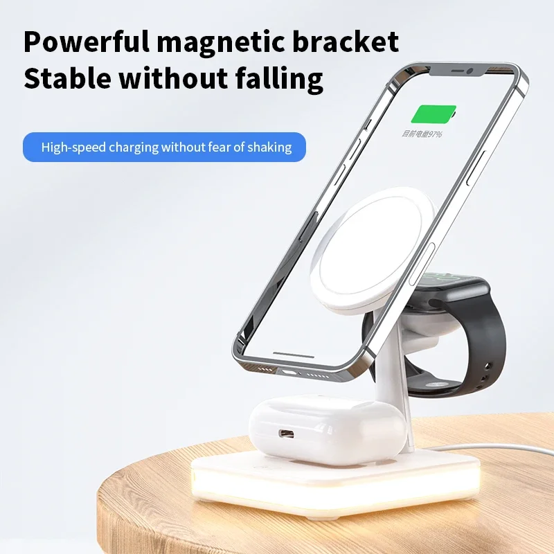 30W 3 in 1 Wireless Chargers Stand For iPhone 12 13 Pro Max Mini Magnetic Fast Charging Dock Station For Airpods Pro/Apple watch