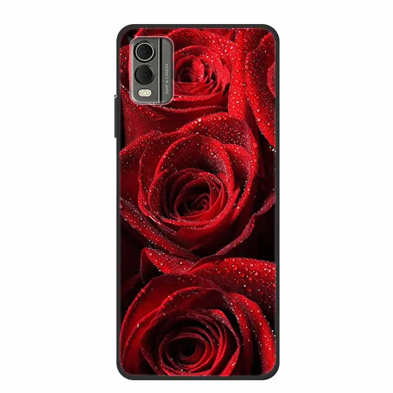 Luxury TPU Soft Silicone Back Cover with Lovely Floral Design - Shockproof Phone Protector